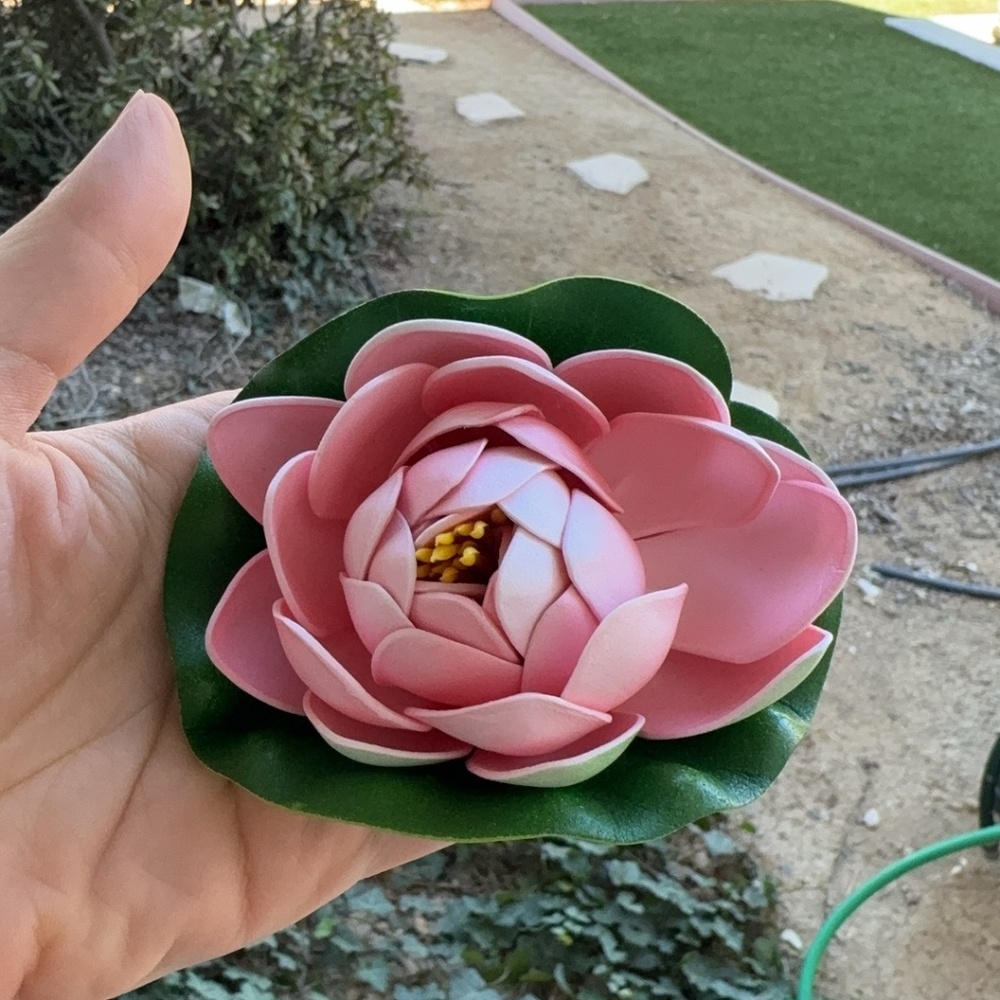 Home decoration: Lotus flower on a leaf